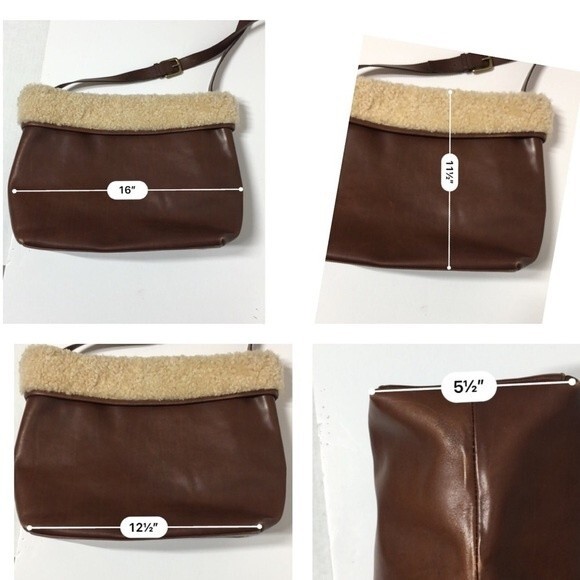 Jennifer Graham Sherpa Lined Leather Shoulder Bag - Picture 16 of 16